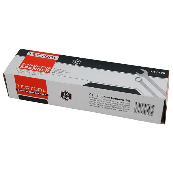 14pc TECTOOL Combination Spanner Set – Drop Forged Metric Wrench Kit CT0198
