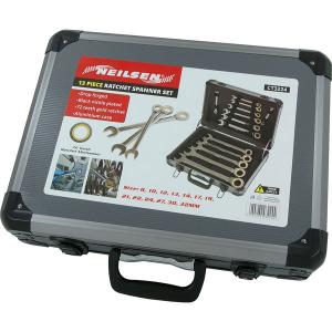 13pc Ratchet Spanner Set – 72 Tooth Gold Black Nickel Plated with Case CT3224