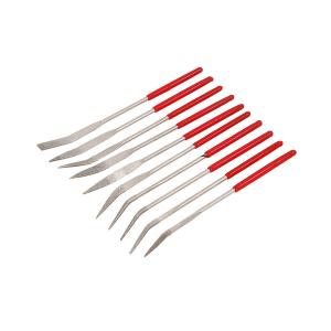 10 Piece Bent Diamond Needle File Set – 140x3mm Hardened & Tempered CT1441