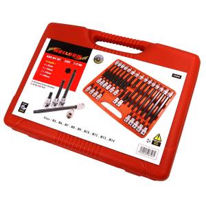 32pc 1/2" Drive Ribe Bit Socket Set – M5 to M14 Durable Tool Kit CT0396