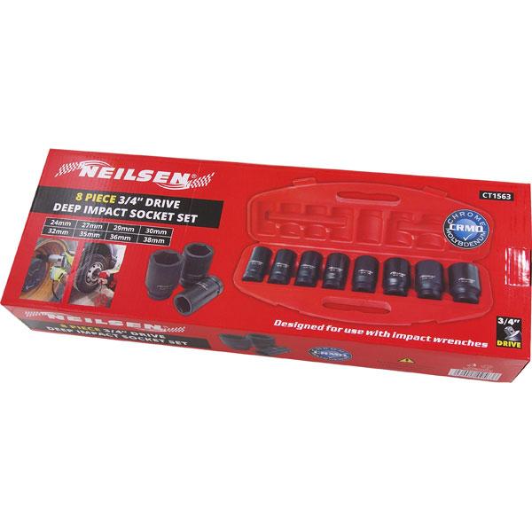 8pc 3/4" Drive Deep Impact Socket Set 24-38mm CT1563