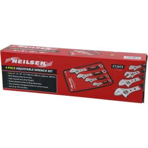 4 Piece Adjustable Wrench Set with Soft Grip Handles – 6 to 12 Inch Sizes CT1072