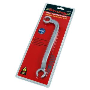 17mm Double Open End Ring Wrench – Diesel Injector Pipes, Cr-Mo Chrome CT4029