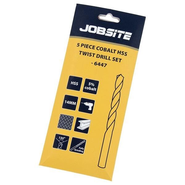 12mm 5pc Cobalt HSS Twist Drill Drilling Set Cut Hardened Steel Titatium CT6446