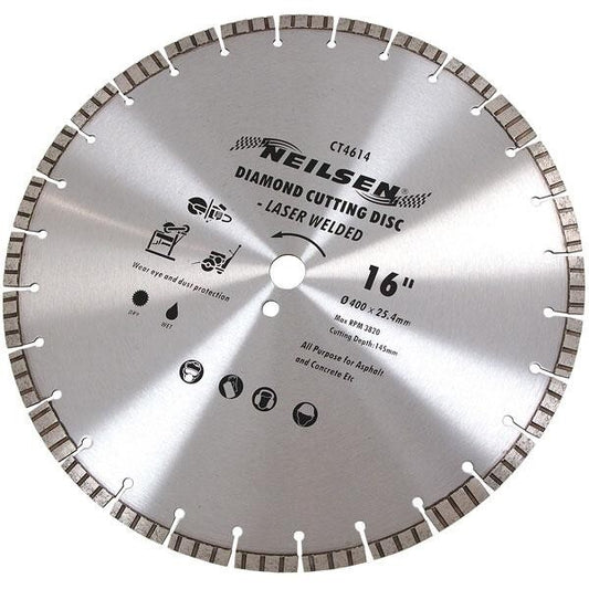 16" inch 400 mm Concrete Laser Welded Diamond Cutting Disc Masonary Steel Cutter