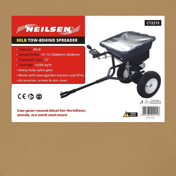 80lb Spreader Seeder Tow Behind Garden Grass Soil Fertilizer Feeder Hopper 2215