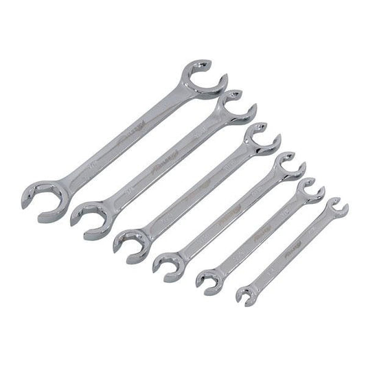 Flare Nut Wrench Set 6pcs Gas Brake Fuel Hydraulic Air Condition Line Spanner 97