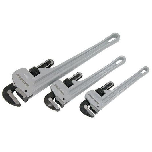 3pcs Aluminium Pipe Monkey Wrench Adjustable 10" 12" 18" Stilsons Pliers Set 116