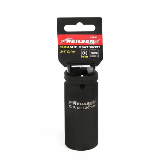 3/4" Inch Drive 26mm Deep Impact Socket 6 Point High Torque Metric Tool CT6521