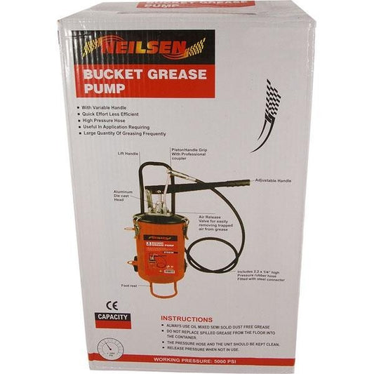 10L Mobile Grease Gun Pmatic Grease Gun Compressed Air Tool 10Kg Lub Bucket 29