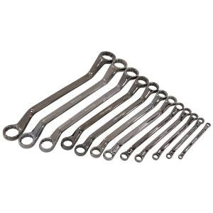 12pc Double Ring Spanner Set – 24 Sizes Black Nickel Plated for Durability 1457
