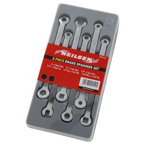 6 Piece Brake Spanner Set – Hex, Square & Open End Sizes for Precision Work CT2112