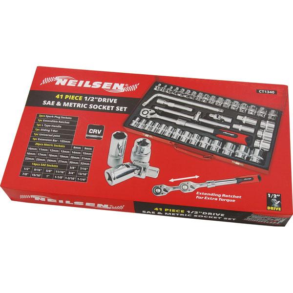 41pc 1/2" Drive Socket Set with Extending Ratchet CT1340
