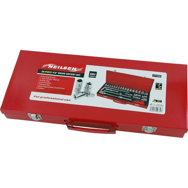 26pc 1/2" Drive Socket Set with Ext Ratchet CT1339
