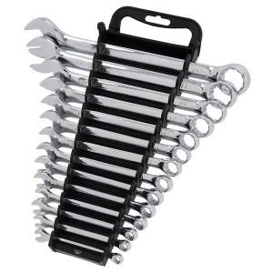 14pcs Combination Spanner Set 6-24mm Full Polish Finish with Rack CT0326
