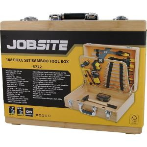 108PCS Professional Bamboo Toolbox Set with Socket & Spanner Kit CT5722
