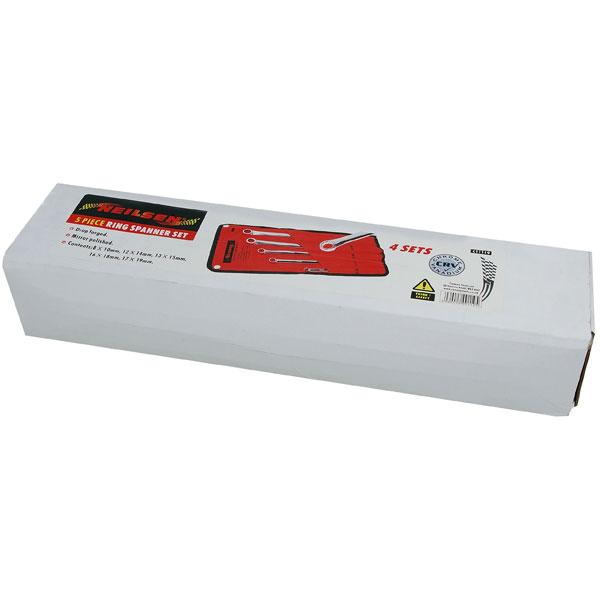 5pc Extra Long Ring Spanner Set CRV Box End Wrench Metric 8–19mm Strong CT1119