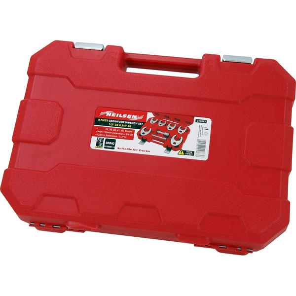 8Pc 3/4" 1/2" Drive Crow Foot Wrench Set Crowfoot Rachet Tool Spanner Kit CT2863