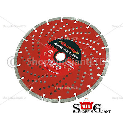 230mm 9" inch Diamond Cutting Disc Blade 22.2mm Centres Silent Dry Cut CT0128