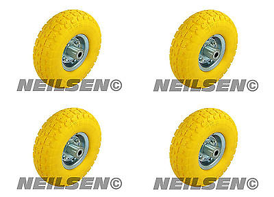4-Piece Solid Yellow Tyre Set – Neilsen for Sack Truck, Cart, Wheelbarrow CT3456