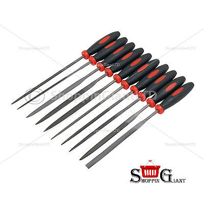 10Pc 140mm 4.1 2" Needle File Set Steel Engineers Pro Grip Quality Tool CT1134