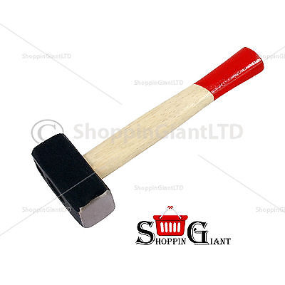 Club Hammer Wooden Handle 1kg Stonnig Hammers Forged Head Polished Faces CT0508