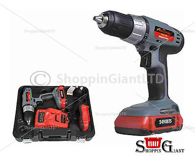 24V Li-ion Lithium Cordless Drill 13mm Keyless 2 Led Light Soft Grip DIY CT3754