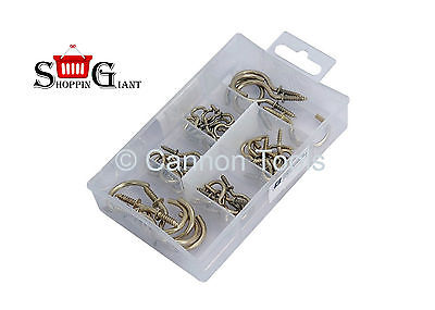 45Pc Cup Hook Assortment Hardware Kit Workshop DIY Tools Hanging Hooks CT0456