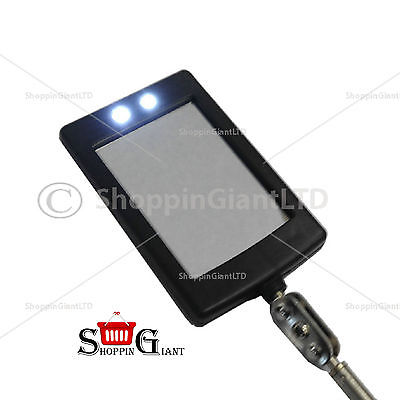 80 50 Mm Rectangular 2 Led Light Telescopic Inspection Mirror Pro Quality CT3423