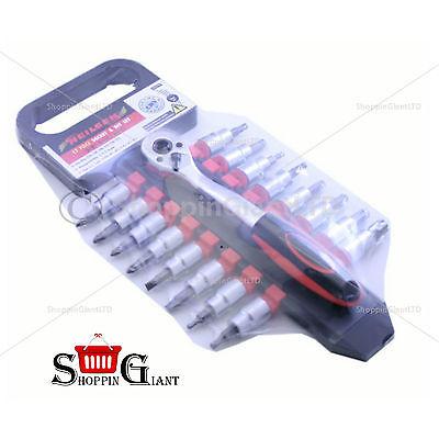 17Pc 3/8" Drive Socket & Bit Set On Rail Wrench Spanner Tool Professional CT2779