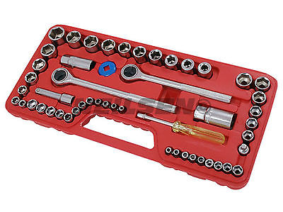 52Pc 1/4" 3/8" 1/2" In Drive Socket Set Garage Tool Kit Blow Case Quality CT1655
