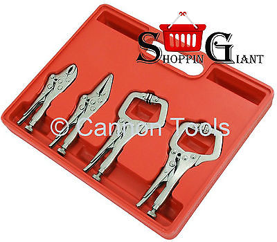 4PC MINI LOCKING PLIERS C CLAMP SET MOLE GRIP WRENCH TOOL VICE WELDING CT1342