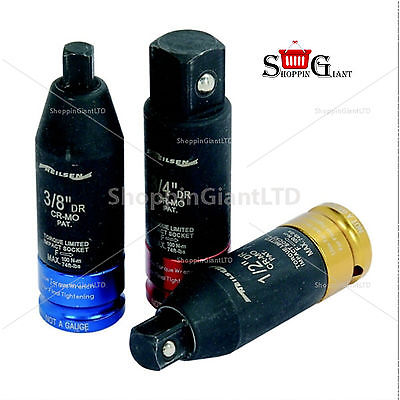 3 Pc 3/8 1/2 3/4 In Drive Torque Socket Adaptor Set Limited Impact Garage CT1768