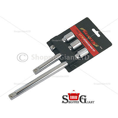 3Pc 1/2" Drive Extension Bar Set 3" 6" 9" Sprung Ball Extensions DIY Tool CT2079