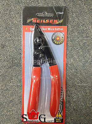 6" Optical Fiber Wire Cutter Ergonomic Red Handle Strings Cable Cut Plier CT3649