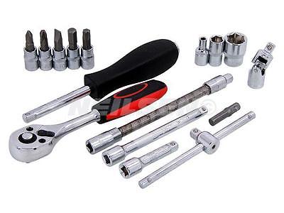 46Pc 1/4in Drive Socket Bit Set Accessories Cr-V Ratchet Garage Quality CT0746
