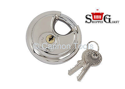 50mm Discus Padlock Stainless Steel Lock Chrome Plated Shackle Quality CT0372