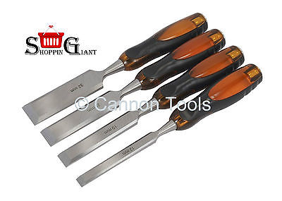 4 Pc 13 19 25 32mm Wood Set Go Thru Carpenters Chisels Quality Garage DIY CT0129 Cannon Tools