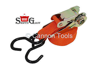 5m 15Tt 1" Ratchet Tie-Down With Hooks Luggage Ties Lashing Straps Tool CT0384