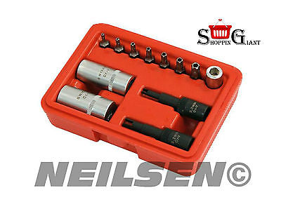 12Pc Air Conditioning Repair Set Valve Cap Removers Core Bits Garage DIY CT3540