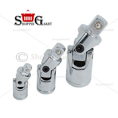 3Pc Universal Joint Set For Sockets Chrome Vanadium Flexible Garage Tool CT0922