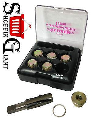7 PC 17MM OIL PAN THREAD REPAIR KIT SET SUMP DRAIN PLUG M16 M17 QUALITY CT2752