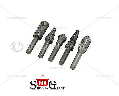 5Pc Rotary Rasp Burr Set For Electric Cordless Drills Burnishing Wood CT3717