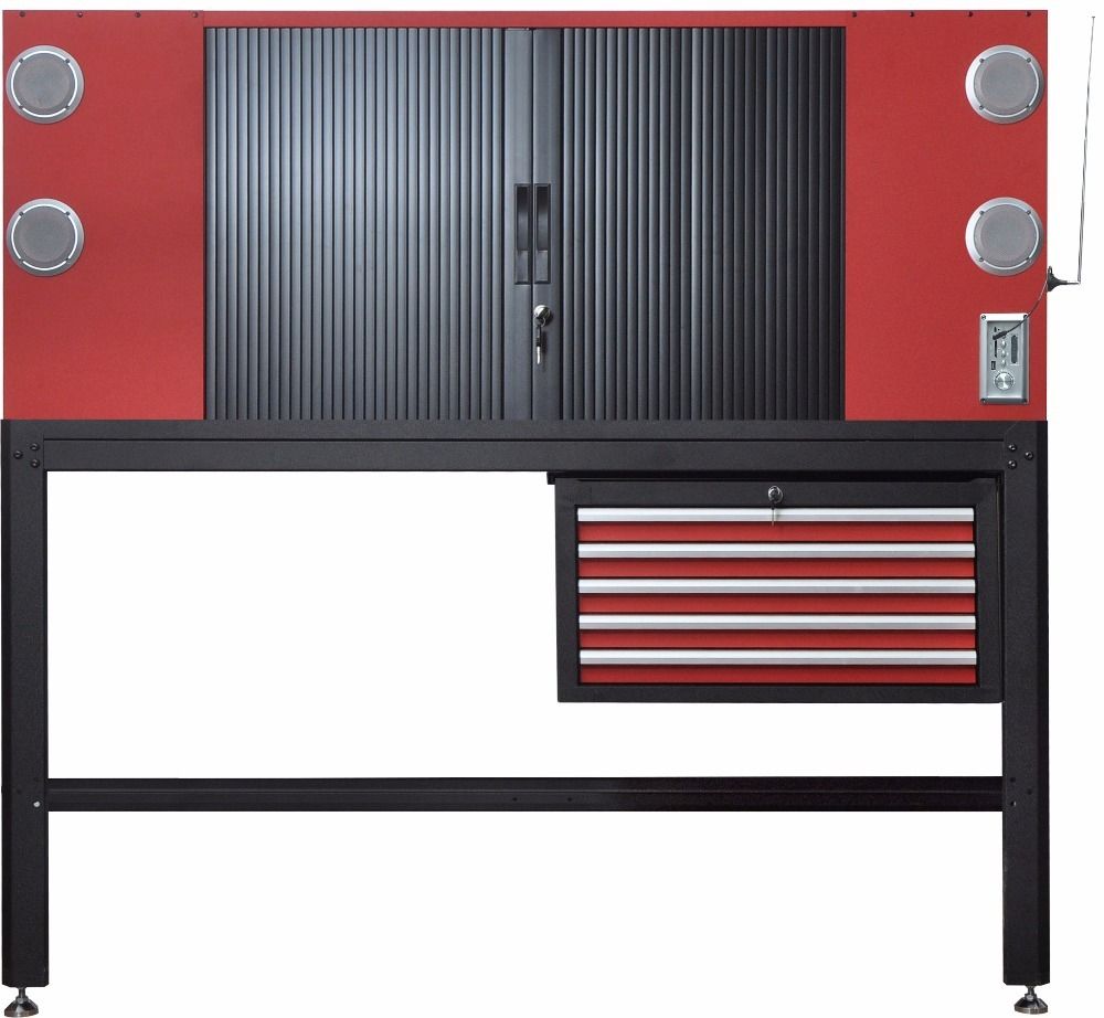 5 Drawers Tool Table with Radio 61 Inch Workbench SD Port Bluetooth USB CT4452 Neilsen