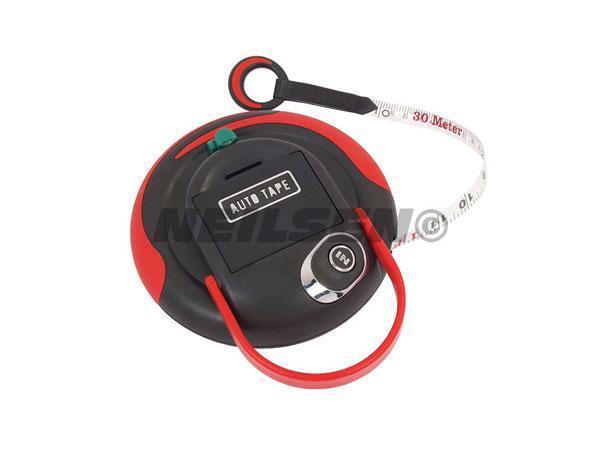 Auto Fg Tape 30m X 100ft X 13mm Powered Return AA Battery Measuring Long CT2611