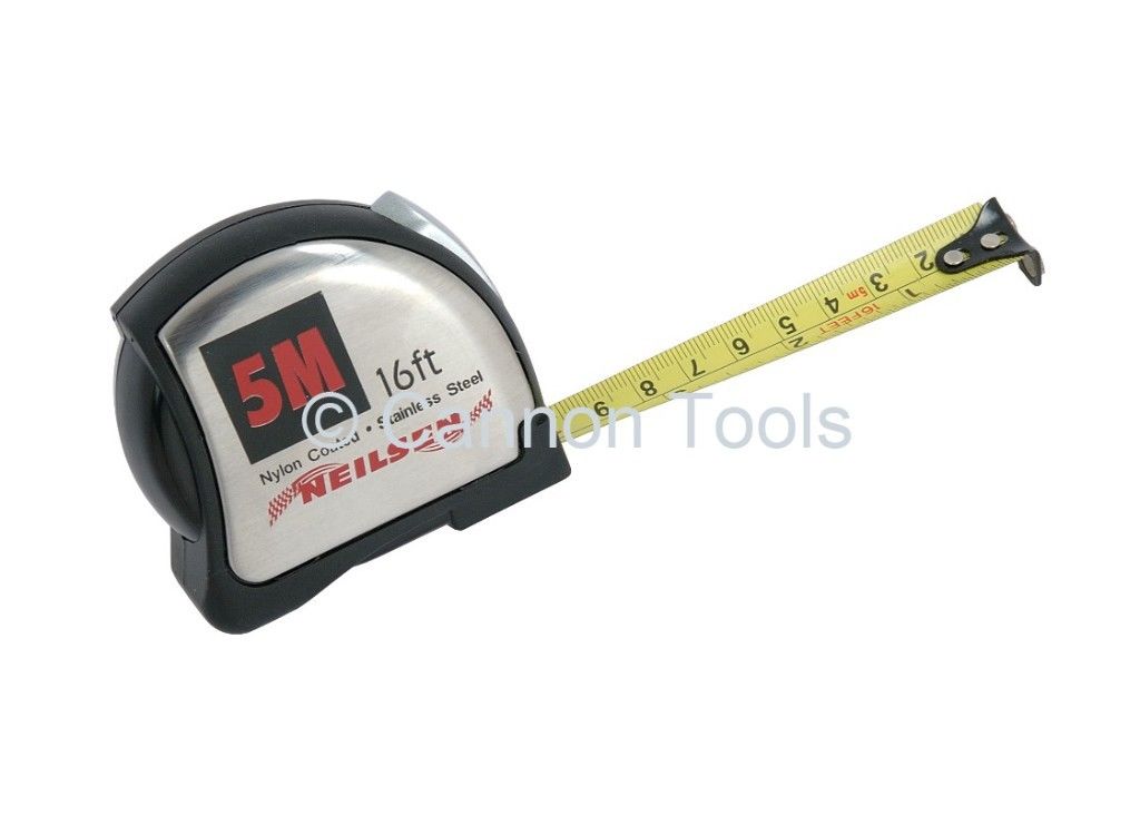 Tape Measure - 5m X 19mm Blade Shockproof Measuring Professional Craft CT1583 Neilsen
