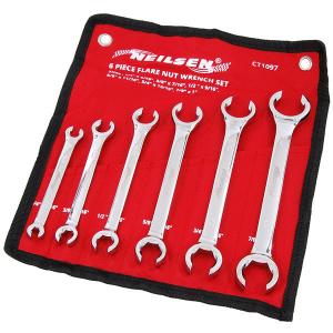 6 Piece SAE Flare Nut Wrench Set – Heavy Duty Chrome Plated with Offset CT1097