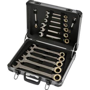 13pc Ratchet Spanner Set – 72 Tooth Gold Black Nickel Plated with Case CT3224