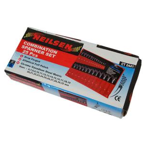 25 Piece Combination Spanner Set – 6 to 32mm Full Polish Chrome Vanadium CT0441