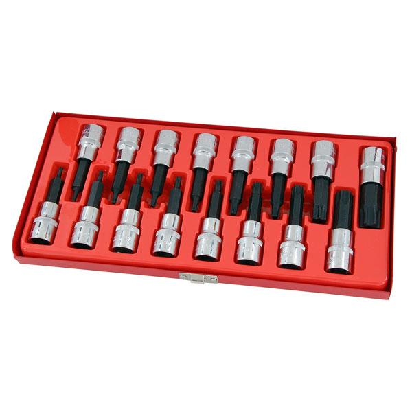 16pc 1/2 Inch Drive Star Bit Set - Tamper Proof Chrome Vanadium Tools Kit CT1256